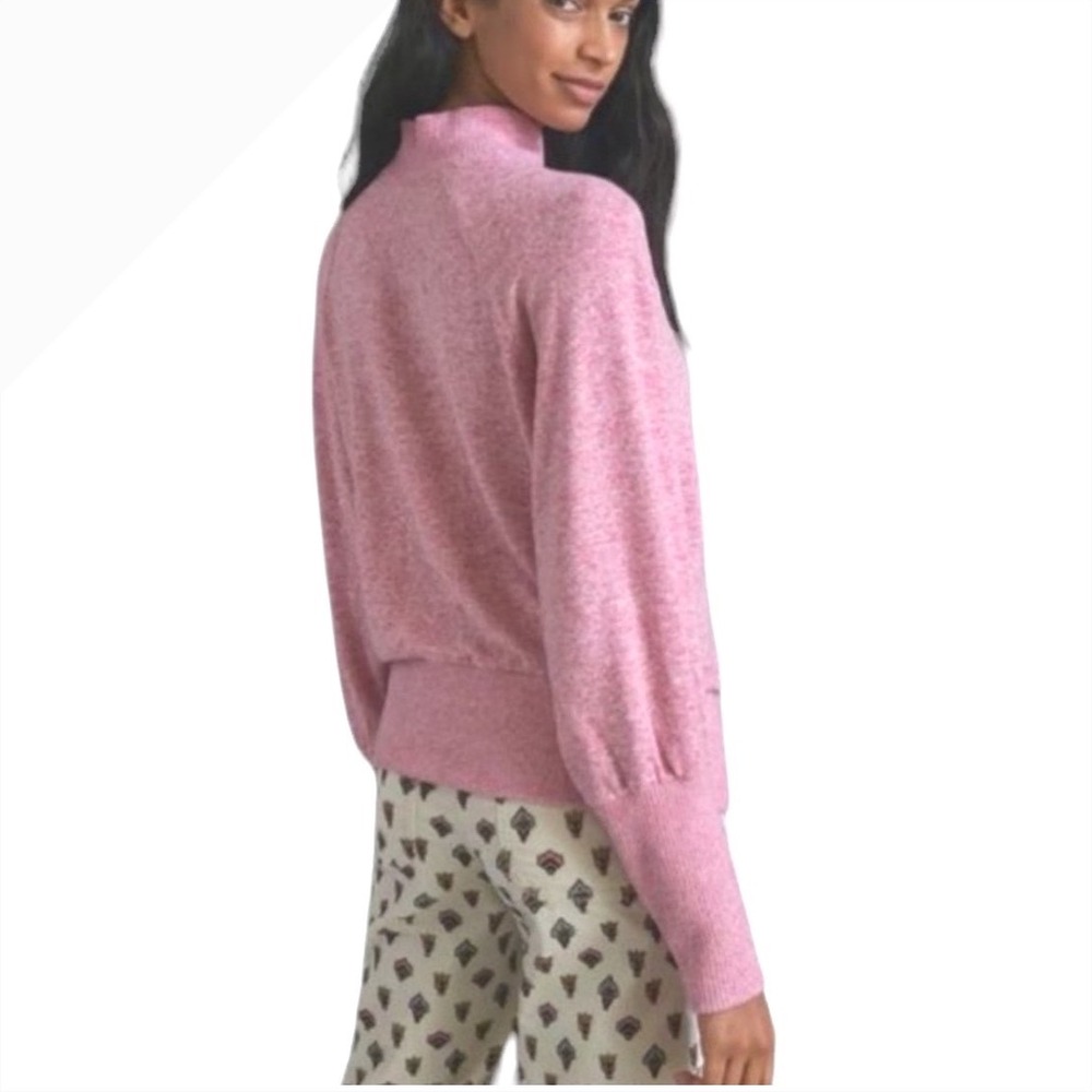 Maeve Anthropologie Pink Ribbed Knit Mock Neck Raglan Sleeve Sweater Size XS